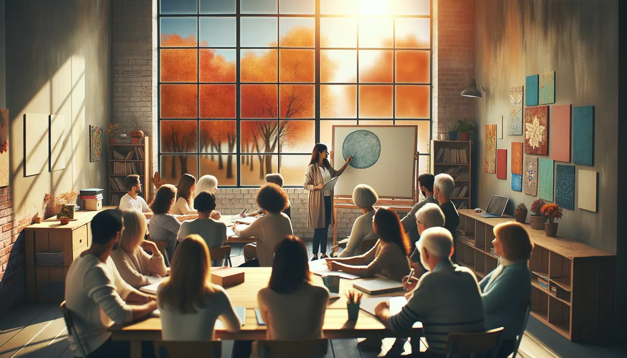Adult language class for newcomers in a Canadian community centre